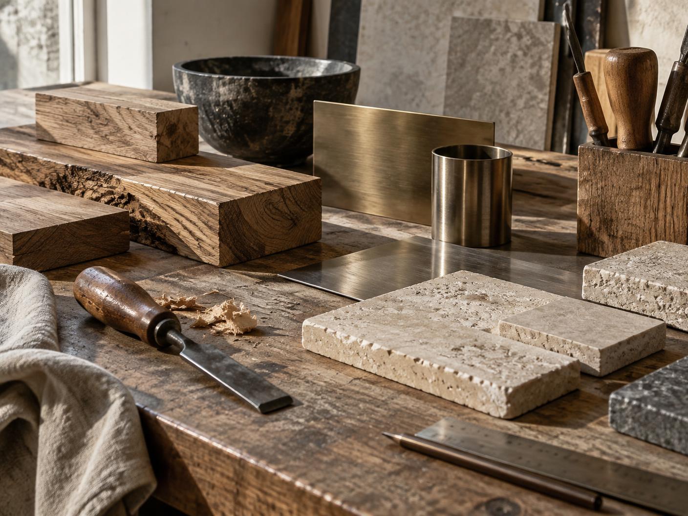 Matériaux et outils de travail artisanal